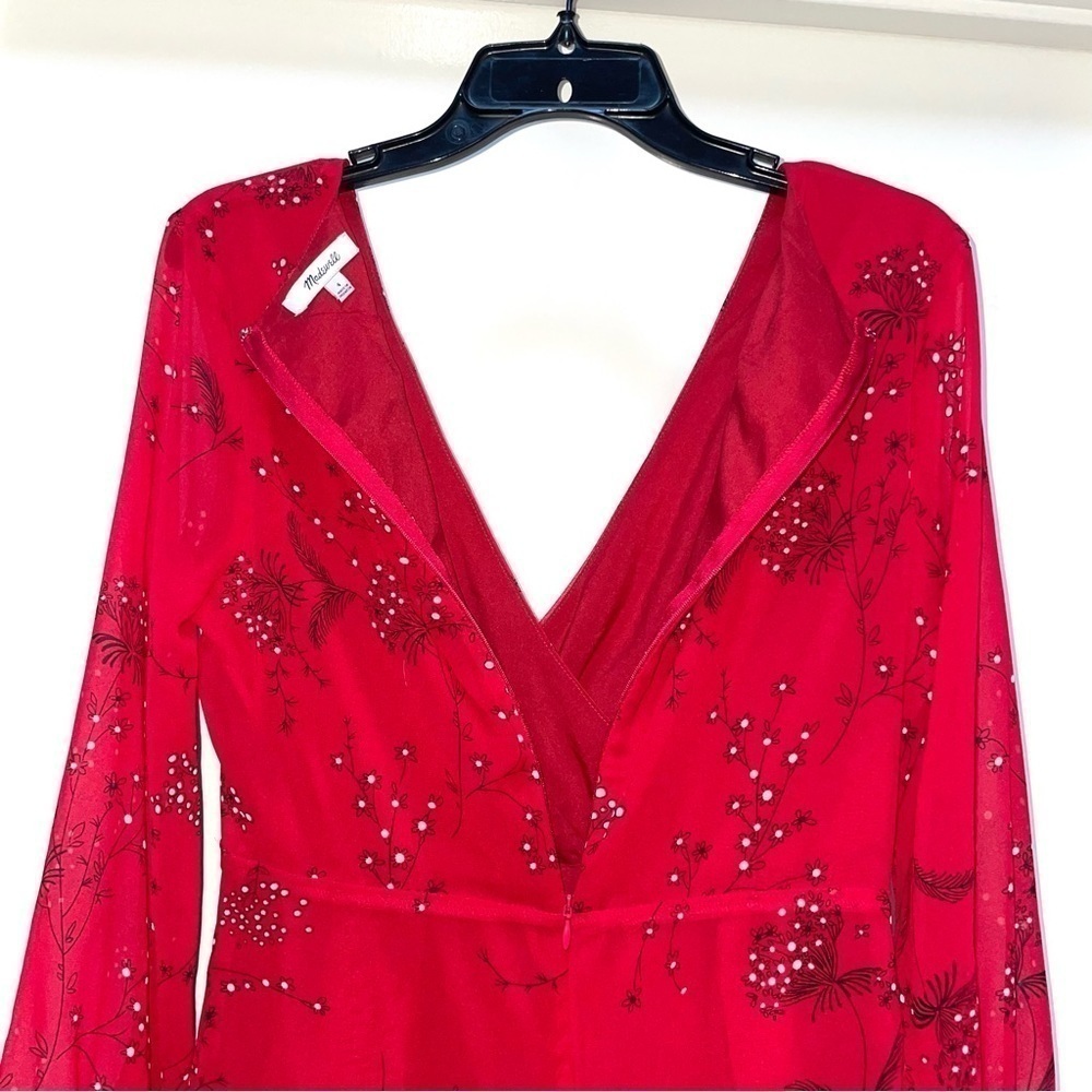 Madewell Hazelwood Wrap-Front Mini Dress in Windswept Floral Size 4 - Picture 10 of 12